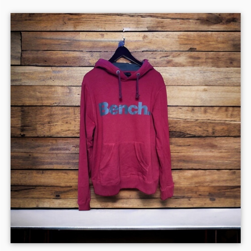 Bench logo hoody -Berry -Grey- Contrast detail -Logp patch -Sz L- VGUC​​ - Picture 5 of 5